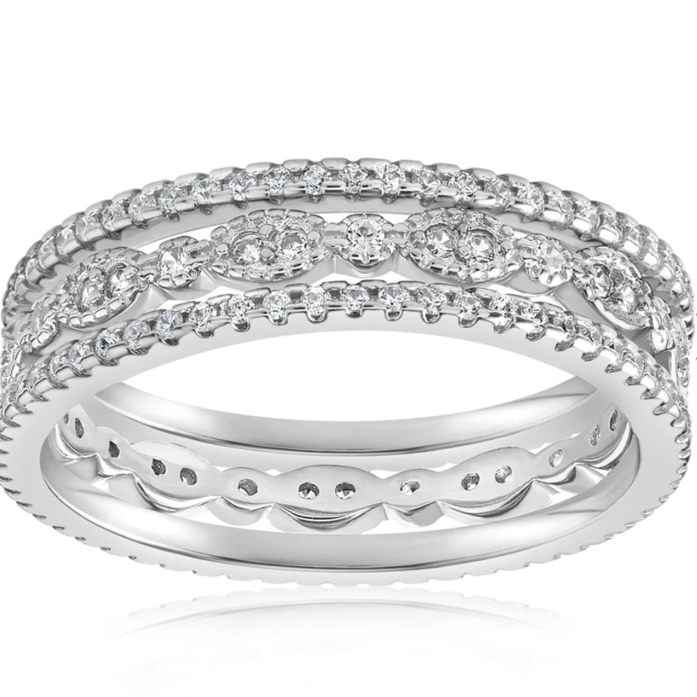 Blush and Bar 3 ring set